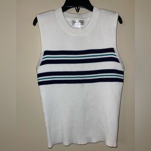 WHITE FAWN Stripe Sweater Girls Tank Top